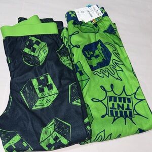 Minecraft pajama pants NWT boys size M (6-8) set of 2
